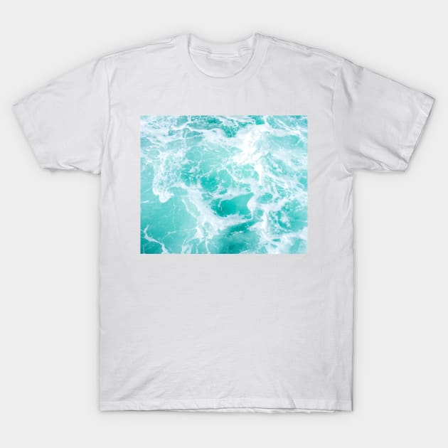 Sea waves turquoise T-Shirt by Jenmag